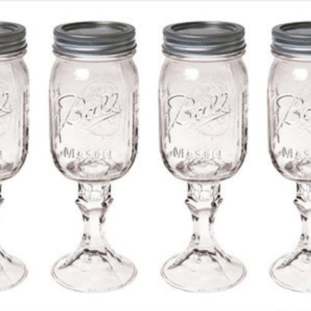 Country Wine Glass set of 2. Redneck glass. Hillbillly glass. Comes with lids.